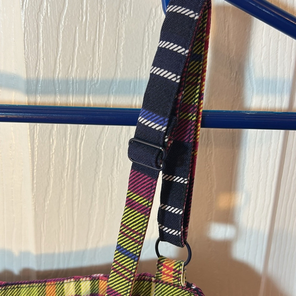 Torrid baby doll, Plaid vibrant Multicolor Women's Top with shoelace detail 3X - Picture 8 of 11